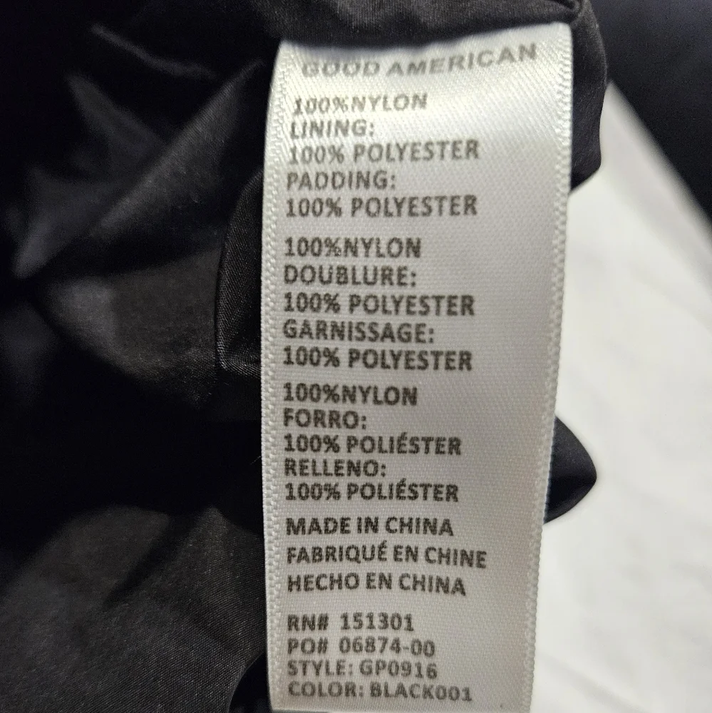 Good American Cropped Hooded Puffer Jacket SZ 7(4XL) - Picture 4 of 6